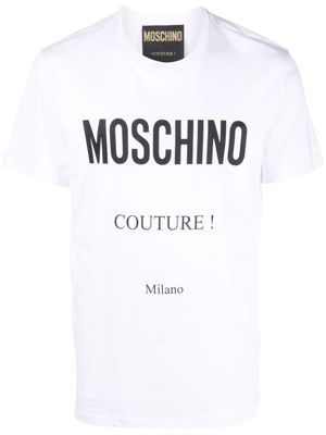 Moschino t-shirt en coton biologique à logo imprimé - Blanc