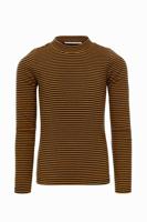 LOOXS Little Meisjes t-shirt LS - Oker gestreept LOOXS Little Meisjes t-shirt LS - Oker gestreept