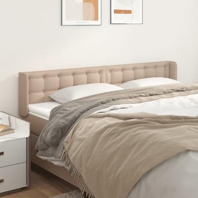Hoofdbord met randen 183x16x78/88 cm kunstleer cappuccinokleur