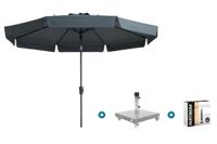 Madison Flores Luxe stokparasol Ø300 cm. - Grey met Sevilla voet en hoes Madison Flores Luxe stokparasol Ø300 cm. - Grey met Sevilla voet en hoes
