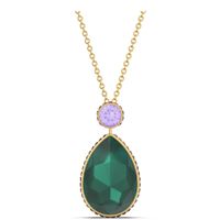 Swarovski 5600517 Ketting Orbita Druppel goudkleurig-groen-lila-bruin - thumbnail