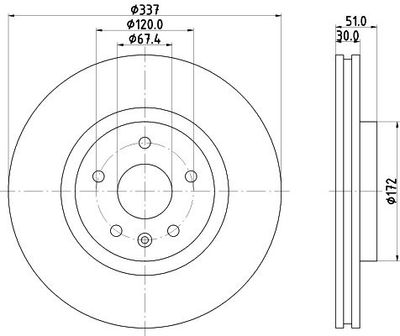 Remschijf Gecoat 54871PRO 8DD355116051