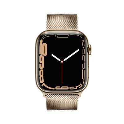 Apple Watch 7 LTE MKJY3FD/A - roestvrij staal, Milanese lus, 45 mm - goud