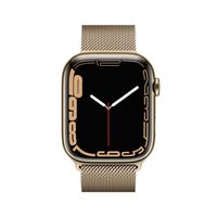Apple Watch 7 LTE MKJY3FD/A - roestvrij staal, Milanese lus, 45 mm - goud - thumbnail