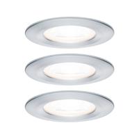 Paulmann Inbouwlamp voor badkamer Set van 3 stuks 19.5 W Aluminium (gedraaid)