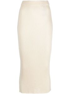 Jil Sander ribbed-knit midi skirt - Tons neutres