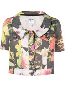 Moschino Pre-Owned veste crop à fleurs (2000) - Noir