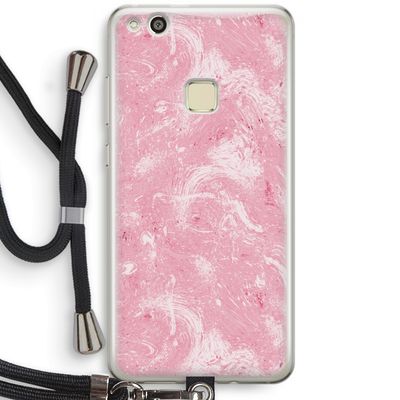 Abstract Painting Pink: Huawei Ascend P10 Lite Transparant Hoesje met koord