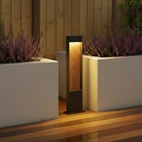 SLV TerrasverlichtingFlatt 65cm antraciet met houtbruin - 1002957