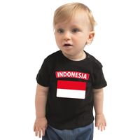 Indonesia t-shirt met vlag Indonesie zwart voor babys