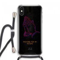 Praying For My Haters: iPhone XS Max Transparant Hoesje met koord