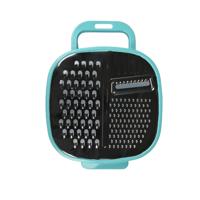 Benson keuken rasp - 24 x 18 x 5 cm- grijs/blauw - rasp met opvangbak