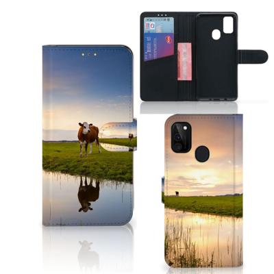 Samsung Galaxy M21 | M30s | Telefoonhoesje | Met pasjeshouder | Koe