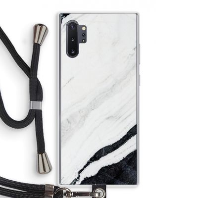Elegante marmer: Samsung Galaxy Note 10 Plus Transparant Hoesje met koord