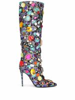Dolce & Gabbana bottes à broderies - Noir