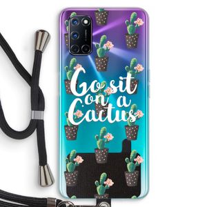 Cactus quote: Oppo A92 Transparant Hoesje met koord