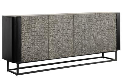 Dressoir CROCO 180cm 3D grijs zwart mangohout - 44647