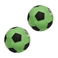 Softbal foam - 2x - voetbal print - groen - zacht - 50 cm - speelgoed ballen