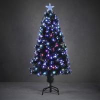 Luca Lighting Fiber kunst kerstboom - H120 cm - met verlichting - 135 led - gekleurd - kunstboom