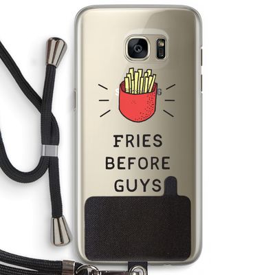 Fries before guys: Samsung Galaxy S7 Edge Transparant Hoesje met koord