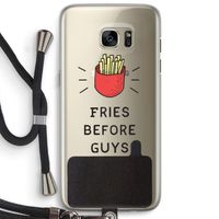Fries before guys: Samsung Galaxy S7 Edge Transparant Hoesje met koord