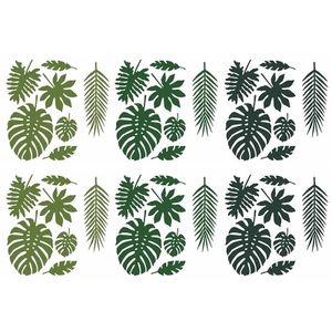 2x pakjes hawaii decoratie palmboom bladeren met 21 stuks