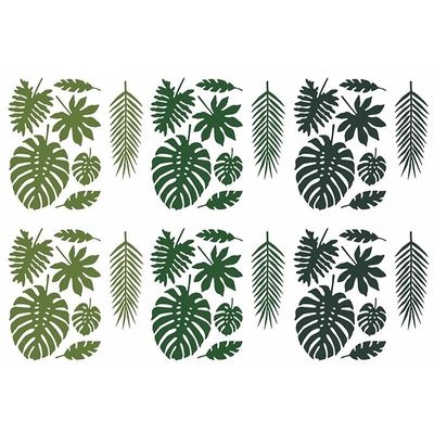 2x pakjes hawaii decoratie palmboom bladeren met 21 stuks 2x pakjes hawaii decoratie palmboom bladeren met 21 stuks