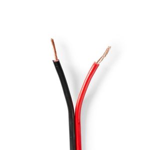 Speaker-Kabel | 2x 1,50 mm2 | 100 m | Op Rol | Zwart/Rood