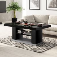 Uitschuifbare salontafel Matera 120 tot 170 cm breed - hoogglans zwart