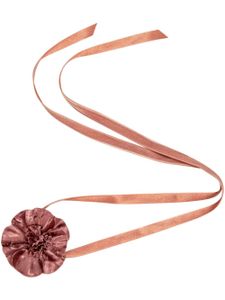 Jennifer Behr cravate ruban Posy en velours - Rose