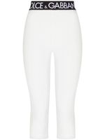 Dolce & Gabbana legging court à taille à logo - Blanc