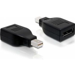 Delock 65238 Adapter mini DisplayPort 1.2 male > DisplayPort female zwart