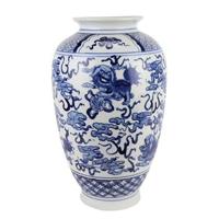 Fine Asianliving Chinese Vaas Blauw Wit Porselein