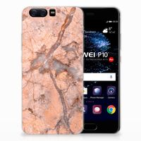 Huawei P10 TPU Siliconen Hoesje Marmer Oranje - thumbnail