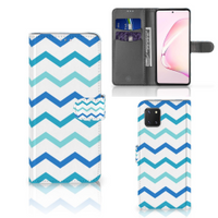 Samsung Note 10 Lite Telefoon Hoesje Zigzag Blauw - thumbnail