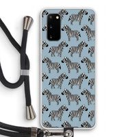 Zebra: Samsung Galaxy S20 Transparant Hoesje met koord