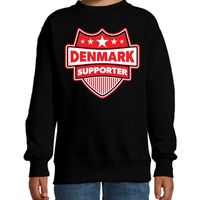 Denemarken / Denmark schild supporter sweater zwart voor kinder - thumbnail