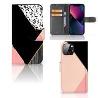 iPhone 13 Mini | Book Case | Zwart Roze Vormen