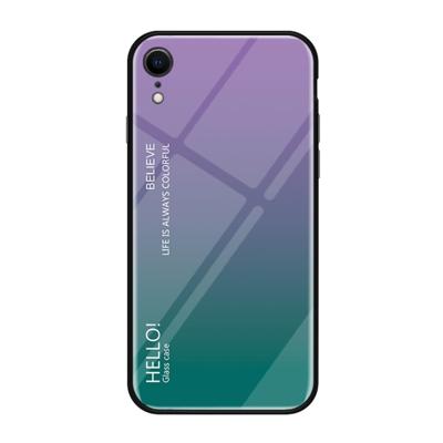 Kleurovergang glas Case voor iPhone XR (paars)