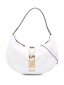 Moschino sac porté épaule à plaque logo - Blanc