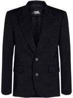 Karl Lagerfeld blazer boutonné à revers pointus - Noir - thumbnail