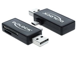 Delock 91731 Micro USB OTG-kaartlezer + USB A-stekker