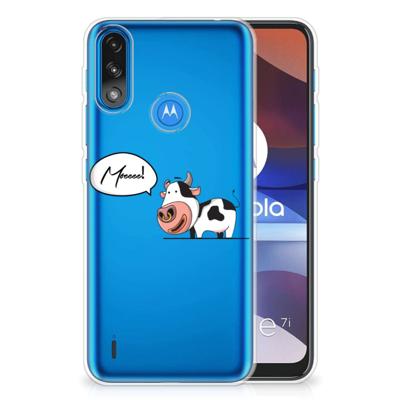 Motorola Moto E7/E7i Power Telefoonhoesje met Naam Cow Motorola Moto E7/E7i Power Telefoonhoesje met Naam Cow