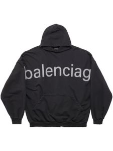 Balenciaga hoodie en coton à logo imprimé - Noir