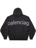 Balenciaga hoodie en coton à logo imprimé - Noir