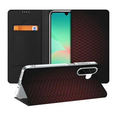 Samsung Galaxy A26 | Hoesje met Magneet | Geruit Rood Samsung Galaxy A26 | Hoesje met Magneet | Geruit Rood