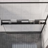 VidaXL Doucheschap voor inloopdouchewand 115 cm aluminium zwart