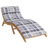 Zon Loungerkussen Geruit Grijs 178 x 60 x 4 cm Oxford stof