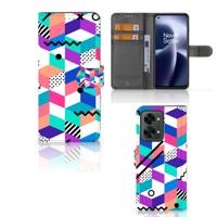 OnePlus Nord 2T | Book Case | Blokken Kleurrijk | Portemonnee hoesje OnePlus Nord 2T | Book Case | Blokken Kleurrijk | Portemonnee hoesje