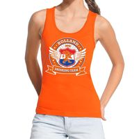 Oranje Holland drinking team tanktop / mouwloos shirt dames - thumbnail